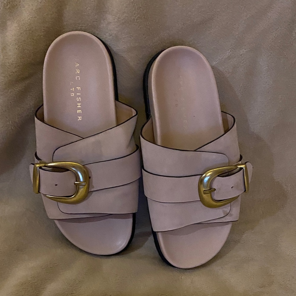 Marc Fisher LTD Leather or Suede Slide Sandals - Hattie size 6.5
